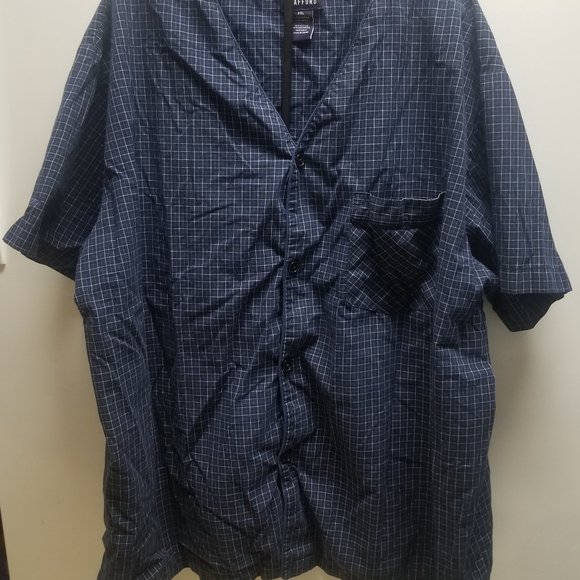 Men's Stafford Sleepwear set, in blue/white plaid, XXL - Picture 2 of 8